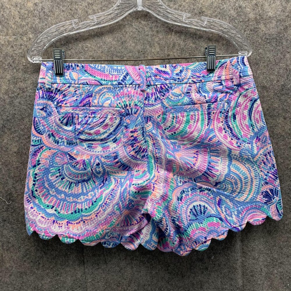 Lilly Pulitzer Shorts Women 4 Ladies Purple Blue Outdoors Buttercup Stretch Pant - Picture 10 of 12